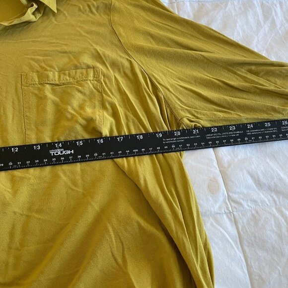 Joseph A Blouse Women Sz 1X Yellow Boho Chic Collar Roll Tab Dressy Smart Casual - Picture 8 of 10